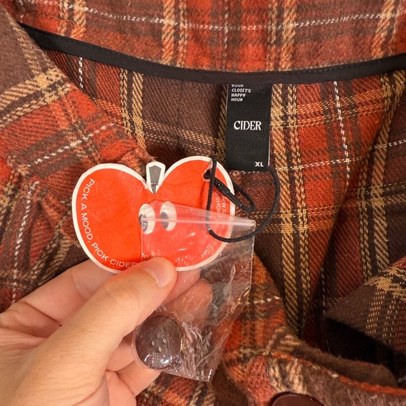 Cider Plaid Wide Leg Pants - Burnt Orange and Brown - Picture 5 of 6